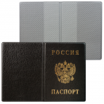 Обложка для паспорта России вертикальная ПВХ, цвет черный, ДПС, 2203.В-107
