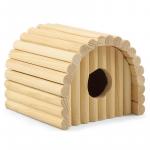 Домик полукруглый для мелких животных деревянный, 125*130*105 мм, Ди-03900