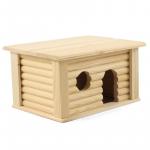 Домик с плоской крышой для мелких животных деревянный, 210*160*100 мм, Ди-03500