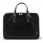 Портфель-сумка женский из кожзама, на молнии, 380х270х100мм, черный, 8-100
