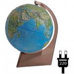 Глобус физико-политический рельефный Глобусный мир, 21см, с подсветкой на треугольной подставке, 10290