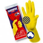 Перчатки  латексные универсальные повышенной прочности   HANDWORK (в индивидуальной упаковке, 12 шт., цвет желтый)