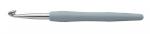 30915 Knit Pro Крючок для вязания с эргономичной ручкой Waves 7 мм, алюминий, серебристый/астра