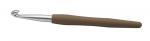 30916 Knit Pro Крючок для вязания с эргономичной ручкой Waves 8 мм, алюминий, серебристый/клен
