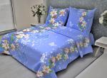 Комплект постельного белья 1,5-спальный, бязь "Комфорт" (Лилии, голубой)