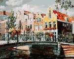"Амстердам. Мост через канал" живопись на холсте 40*50см