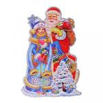 СНОУ БУМ Панно бумажное со Снегурочкой и Дедом Морозом, 35 см