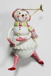 3D Елочное украшение Снеговик-девочка, 6,5*4,7*10,2 см.