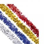 СНОУ БУМ Мишура из фольги, 200x10см, 4 цвета: серебро, синий, золото, красный, SYCOT-071