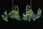 CDA Елочное украшение Горлица, прозрачный/золото, акрил, 2 вида, 10 см.