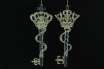 CDA Елочное украшение Ключ - корона,  прозрачный/шампань, акрил, 2 вида, 20,5 см.