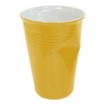 Мятый стаканчик керамический желтый 0,24л