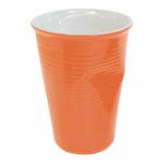 Мятый стаканчик керамический оранжевый 0,24л