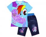 213891 Костюм футболка+шорты джинс "My Little Pony" голубой