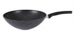 Сковорода wok (классическая) 300/100 мм с ручкой, АП (темный мрамор)