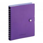 Ежедневник А5 недатированный ErichKrause® Soft Touch, цвет: фиолетовый, на спирали, с хлястиком на кнопке, тонированная бумага