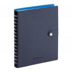 Ежедневник А5 недатированный ErichKrause® Soft Touch, цвет: темно-синий, на спирали, с хлястиком на кнопке, тонированная бумага