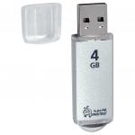 Флэш-диск 4GB SMARTBUY V-Cut USB 2.0, металлический корпус, серебристый, SB4GBVC-S