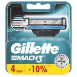 Сменные кассеты для бритья 4шт GILLETTE (Жиллет) Mach3, для мужчин, ш/к 43531