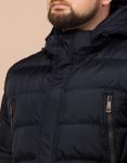 Мужская куртка большого размера черно-синяя модель 12952