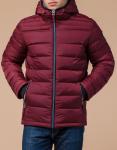 Бордовая мужская куртка трендовая модель 15181