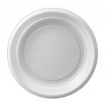 Одноразовые тарелки десертные, КОМПЛЕКТ 2700шт.(27уп по 100), пластик,d=170мм,ЭКОНОМ,белые,ПС,шк2203