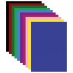 Картон цветной А4 ТОНИРОВАННЫЙ В МАССЕ, 100л. 10цв., в пакете, 220г/м2, BRAUBERG, 210х297мм, 124745