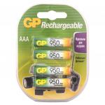 Батарейки аккумуляторные GP, AAA, Ni-Mh, 950mAh, КОМПЛЕКТ 4 шт, в блистере, 95AAAHC-2DECRC4