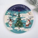 Тарелка бумажная "Дед Мороз и снеговик", набор 6 шт.