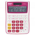 Калькулятор настольный STAFF STF-6212, КОМПАКТНЫЙ (148х105мм), 12 разр, дв.питание,МАЛИНОВЫЙ,блистер