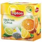 Чай LIPTON "Citrus", черный с цедрой цитрусовых, 20 пирамидок по 2г, 20206122