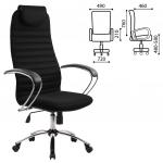 Кресло офисное МЕТТА BK-10CH, ткань-сетка, хром, черное, ш/к 83045