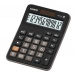 Калькулятор настольный CASIO MX-12B-W, КОМПАКТНЫЙ (145х103 мм), 12 разрядов, двойное питание, черный