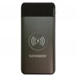 Аккумулятор внешний SONNEN POWERBANK V21 БЕСПРОВОДНАЯ ЗАРЯДКА, 10000 mAh, 2USB, литий-полим., 262914