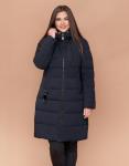 Женская куртка большого размера Braggart "Youth" темно-синяя зимняя модель 25095