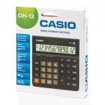 Калькулятор настольный CASIO DH-12-BK-S, КОМПАКТНЫЙ (159х151мм), 12 разрядов, дв.питание, черн/серый