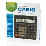 Калькулятор настольный CASIO DH-16-BK-S, КОМПАКТНЫЙ (159х151мм), 16 разрядов, дв.питание, черн/серый