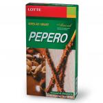Печенье-соломка LOTTE "Pepero Almond" в шоколадной глазури с миндалем, в карт. уп.,36г,Корея,62004МО