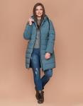 Дизайнерская куртка большого размера Braggart "Youth" женская цвет светлая бирюза модель 25275