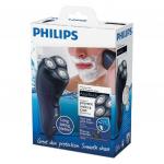 Электробритва PHILIPS AT620/14, 3 головки, аккумулятор, влажное бритье, синяя
