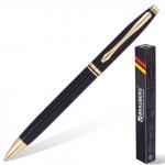 Ручка бизнес-класса шариковая BRAUBERG De luxe Black, корп черн, узел 1мм, линия 0,7мм, синяя,141411