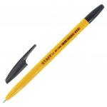 Ручка шариковая STAFF BP-1000, ЧЕРНАЯ, корпус оранжевый, узел 0,7мм, линия 0,35мм, BP149