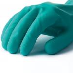Перчатки нитриловые MANIPULA Дизель, хлопчатобумажное напыление, р-р. 7, S, зеленые, N-F-06, шк 0015