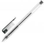 Ручка гелевая STAFF, ЧЕРНАЯ, корпус прозрачный, хром. детали, узел 0,5 мм, линия 0,35 мм, GP108