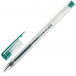 Ручка гелевая STAFF, ЗЕЛЕНАЯ, корпус прозрачный, хром.детали, узел 0,5 мм, линия 0,35 мм, GP110
