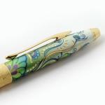 Ручка подарочная шариковая CROSS Botanica "Зеленая Лилия", лак, латунь, позолота, черная, AT0642-4