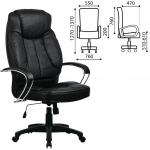 Кресло офисное МЕТТА LK-12PL, экокожа, черное, ш/к 86342