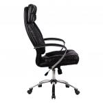 Кресло офисное МЕТТА LK-14CH, кожа, хром, черное, ш/к 87226