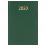 Ежедневник датированный 2020 А5, твердая обложка бумвинил, зеленый, 145*215мм, BRAUBERG, 110910