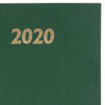 Ежедневник датированный 2020 А5, твердая обложка бумвинил, зеленый, 145*215мм, BRAUBERG, 110910